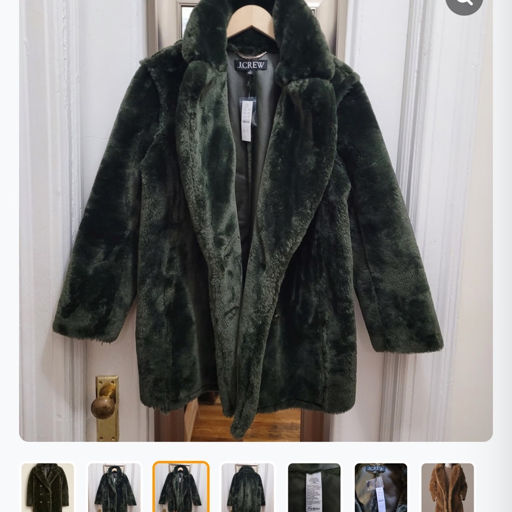 J. Crew Women's Dark Green Teddy Jacket